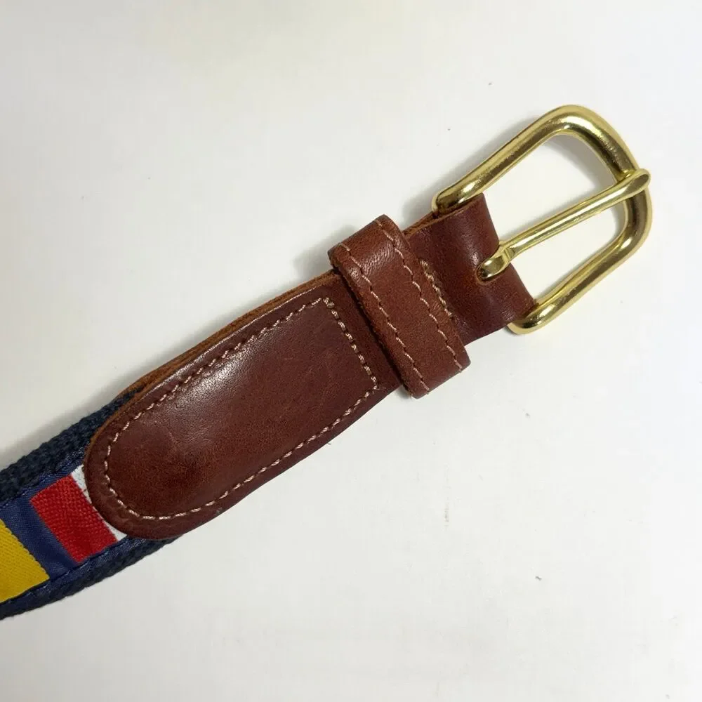 Vintage Preston Made in New England Nautical Signal Flags Ribbon Belt Size 34